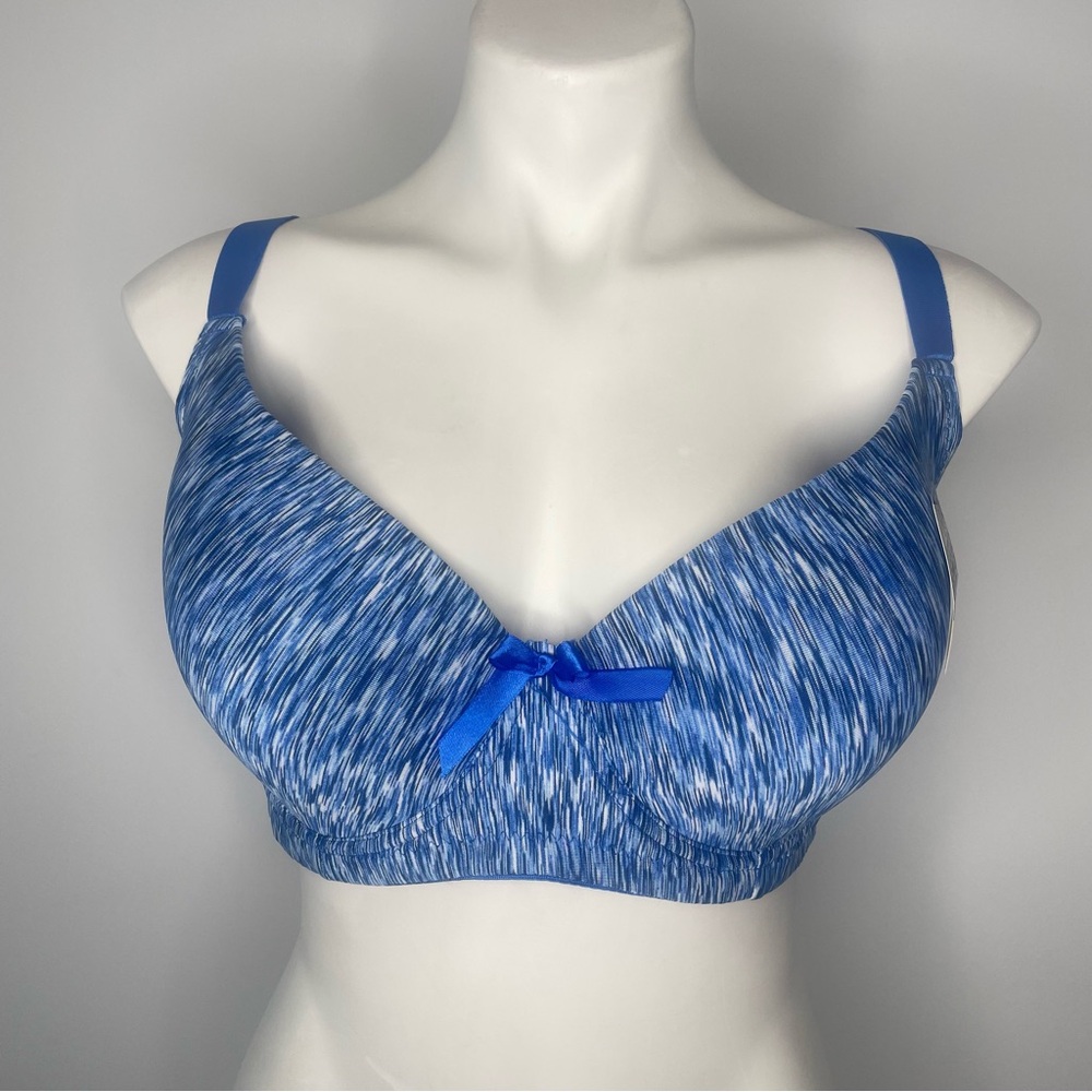 Viola’s Secret Bra 42DD Blue Underwire Padded NWT NEW Space Dyed Stripe